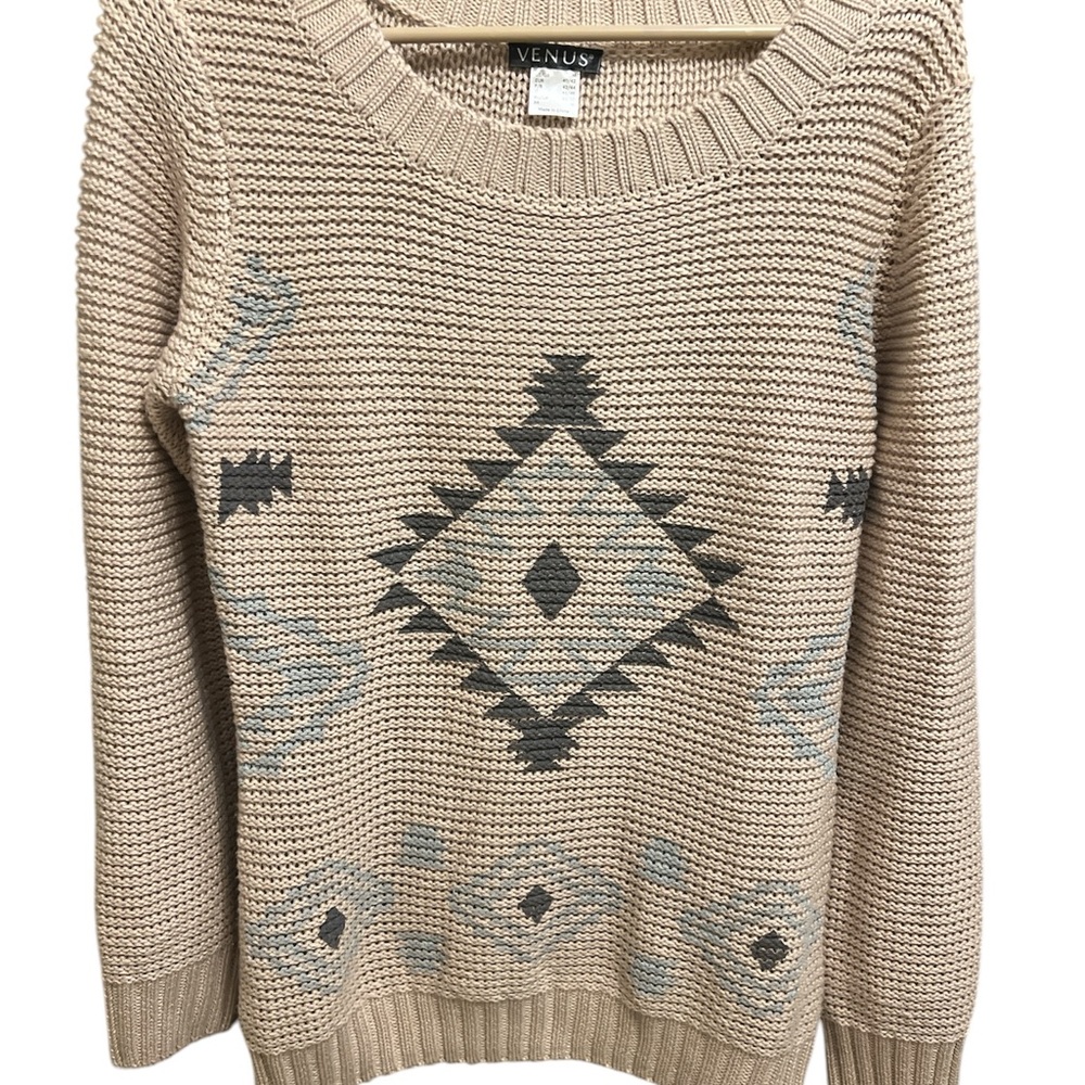 Venus Beige Patterned Women's Sweater